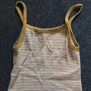 Brandy Melville belle tank mustard/ yellow stripe
